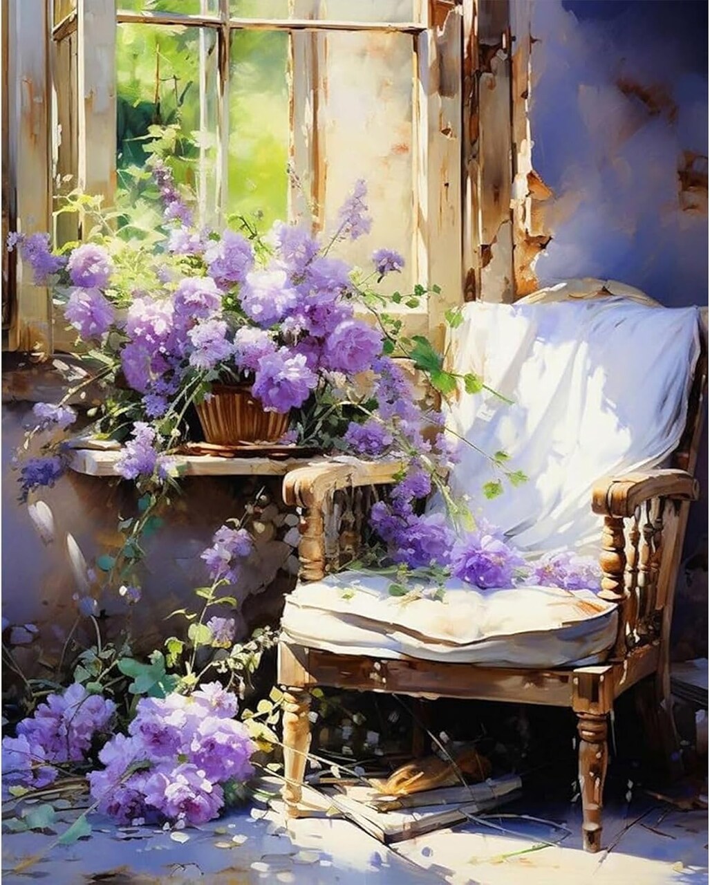 Flowers Paint by Numbers Kit for Adults- Flowers Adult Paint by Number Kits on Canvas for Decor Gift 16X20 Inch
